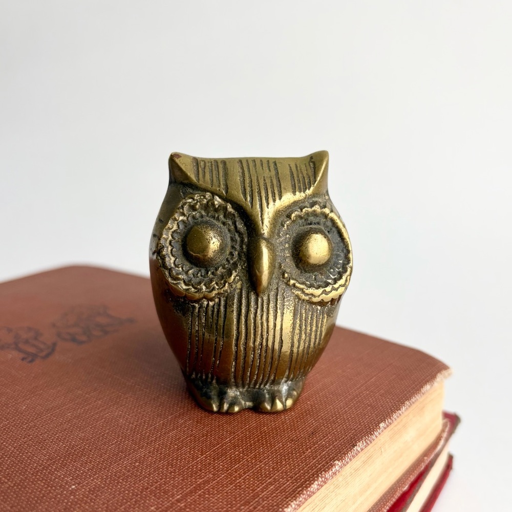 Vintage | Brass Owl Animal Figure MCM